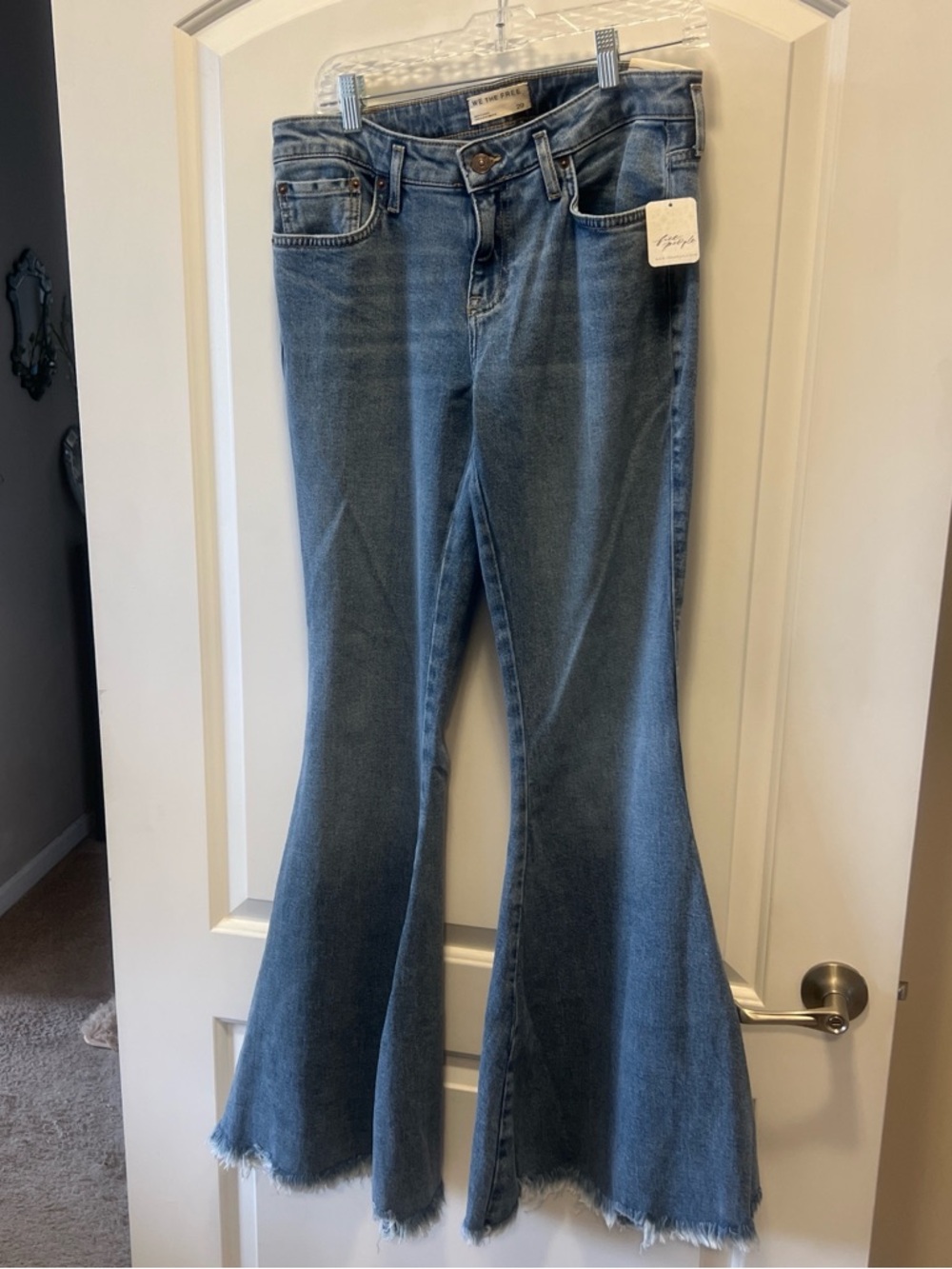 We The Free Medium Blue High-Rise Flare Jeans